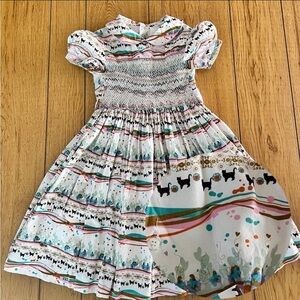 EUC Smocked bishop dress